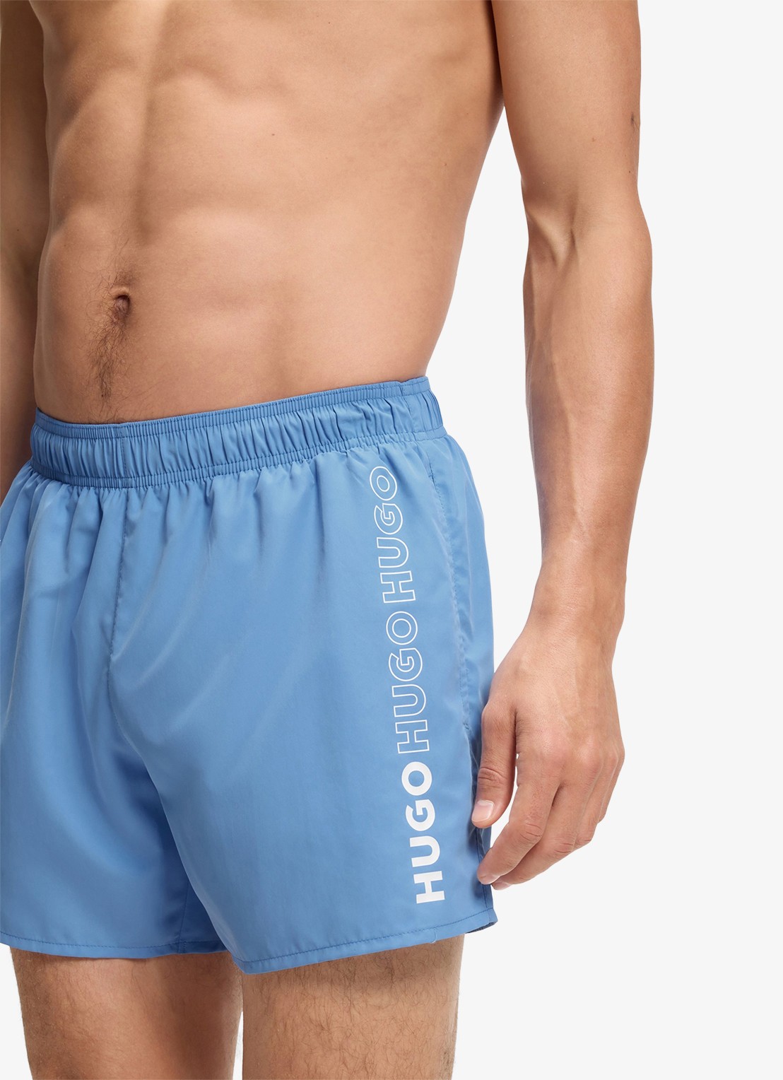 HUGO Zwemshorts met logoprint - detail 4 blauw