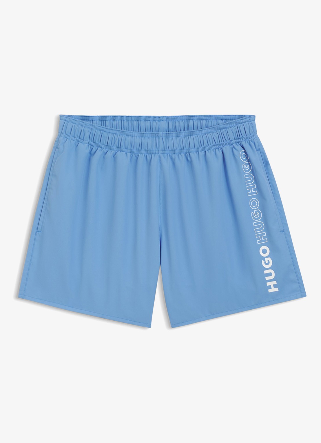 HUGO Zwemshorts met logoprint - voorkant blauw