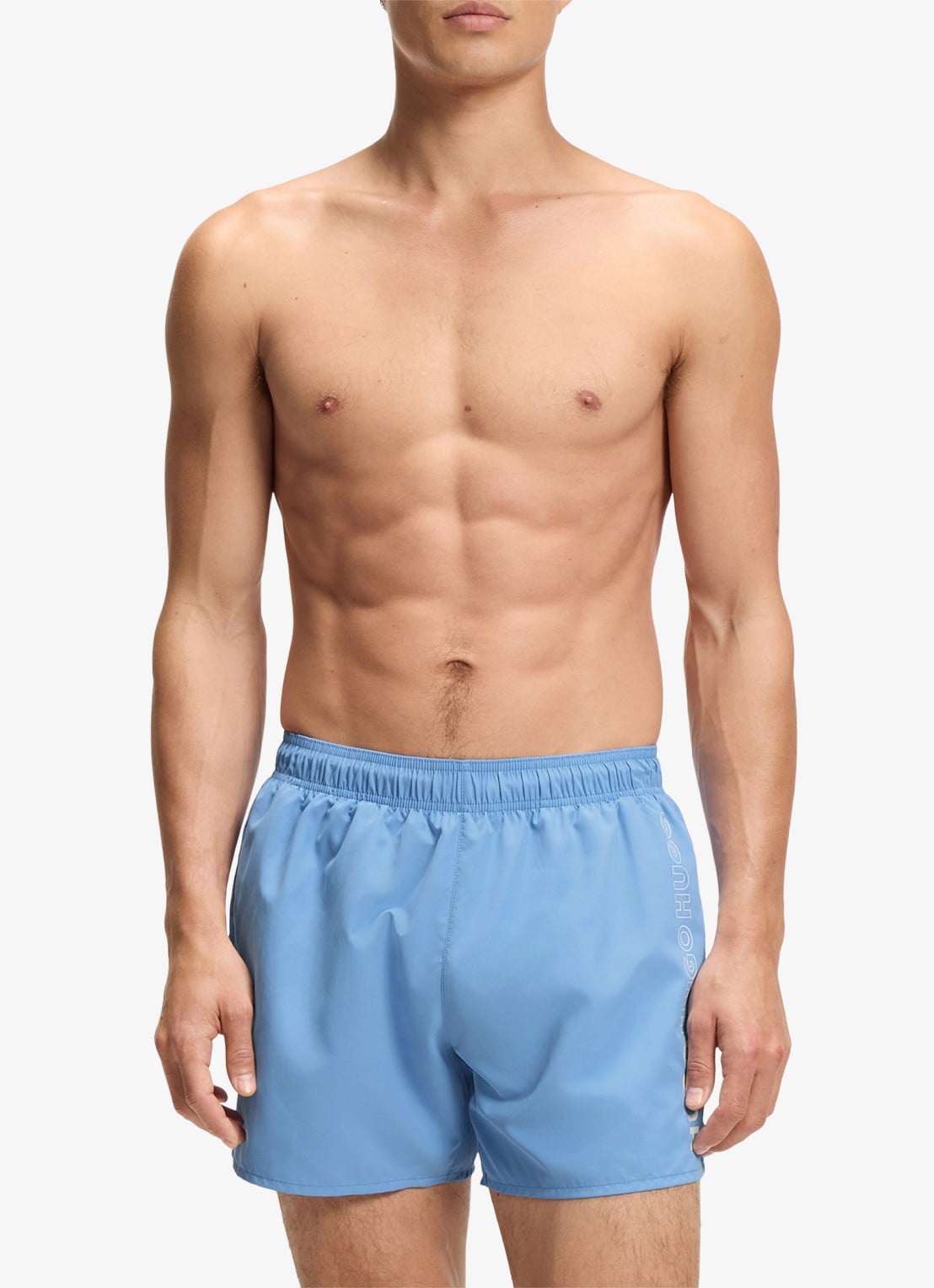 HUGO Zwemshorts met logoprint - voorkant 2 blauw