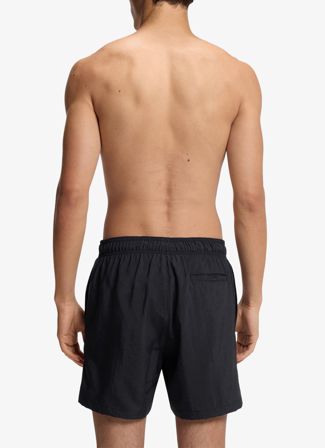 HUGO Zwemshorts met steekzakken en logo - achterkant 4 black-001 / zwart