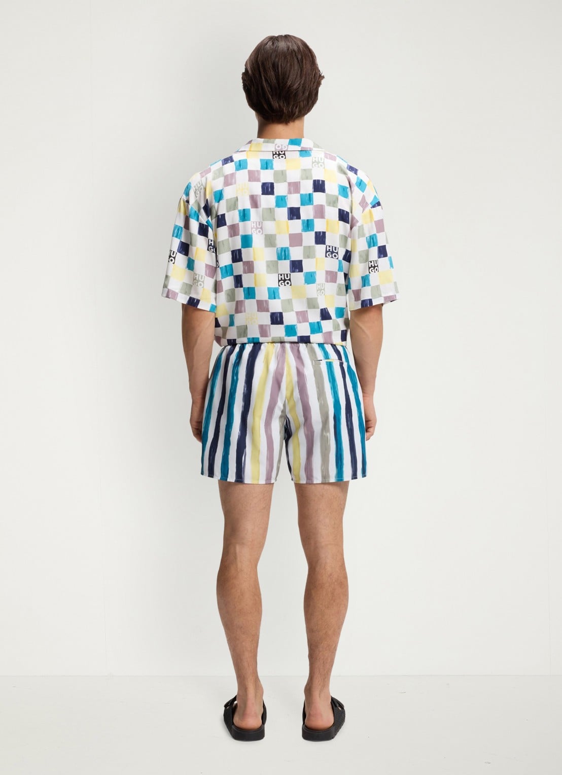 HUGO Zwemshorts met streepprint - achterkant 3 multicolor