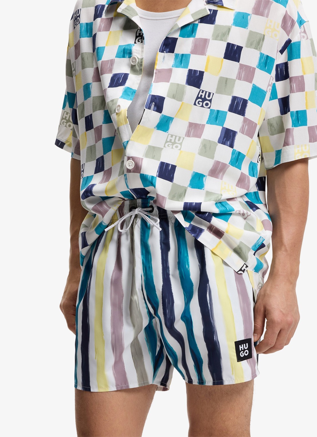 HUGO Zwemshorts met streepprint - detail 4 multicolor