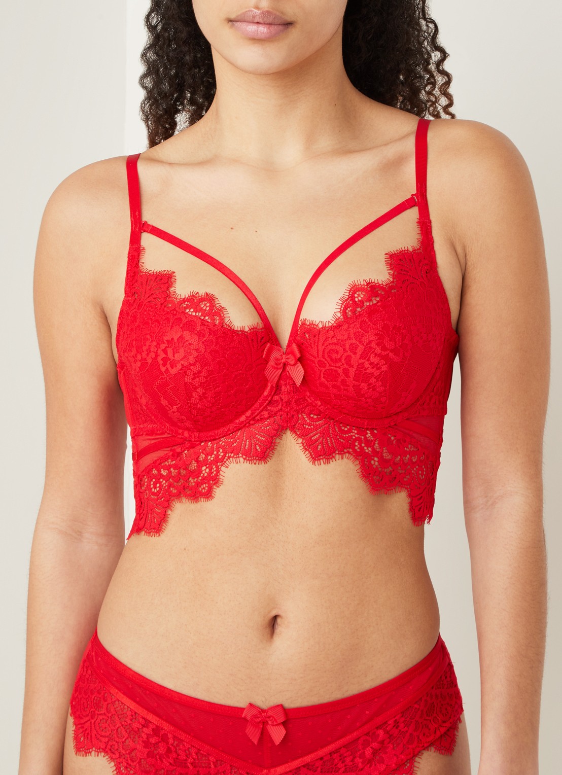 Hunkemöller Marilee balconette bh van kant - detail 3 steenrood