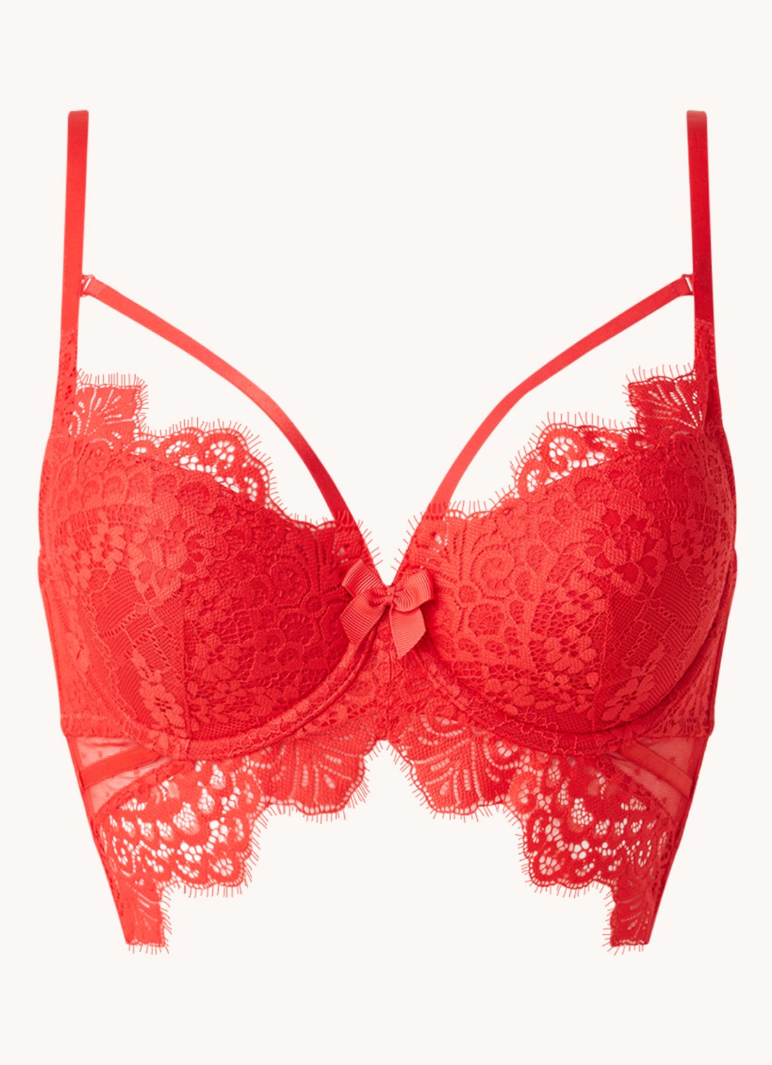 Hunkemöller Marilee balconette bh van kant - voorkant steenrood