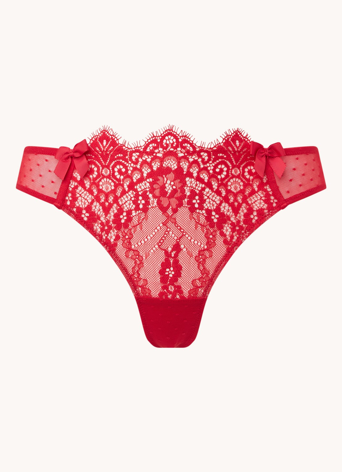 Hunkemöller Marilee string met kant - voorkant steenrood