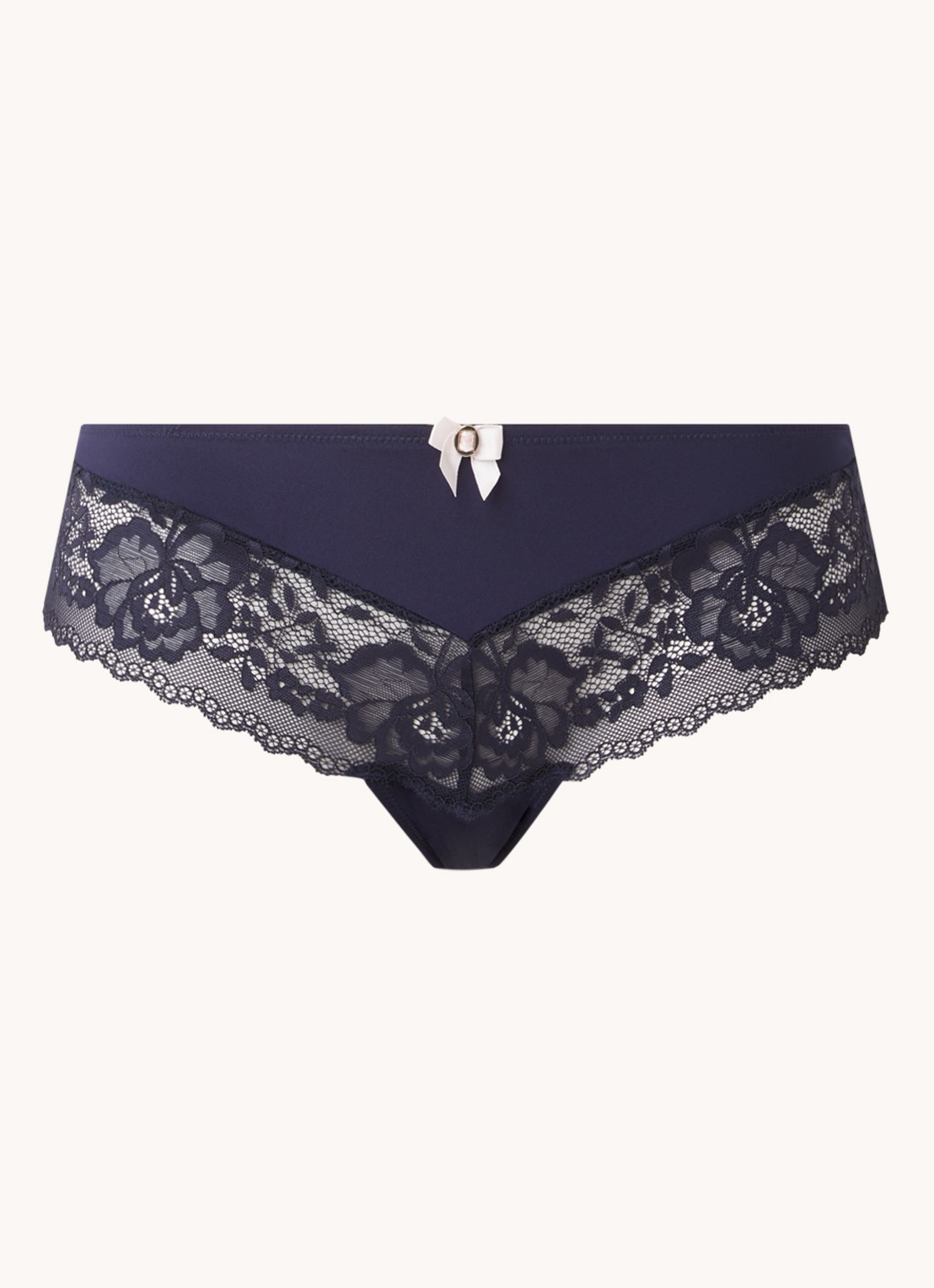 Hunkemöller Maya hipster met kant - voorkant 2 blauw