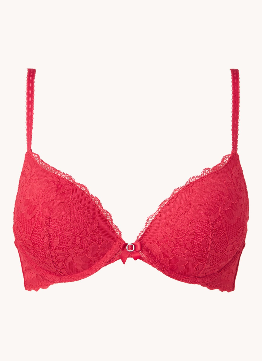 Hunkemöller Maya push-up bh van kant - voorkant 3 steenrood