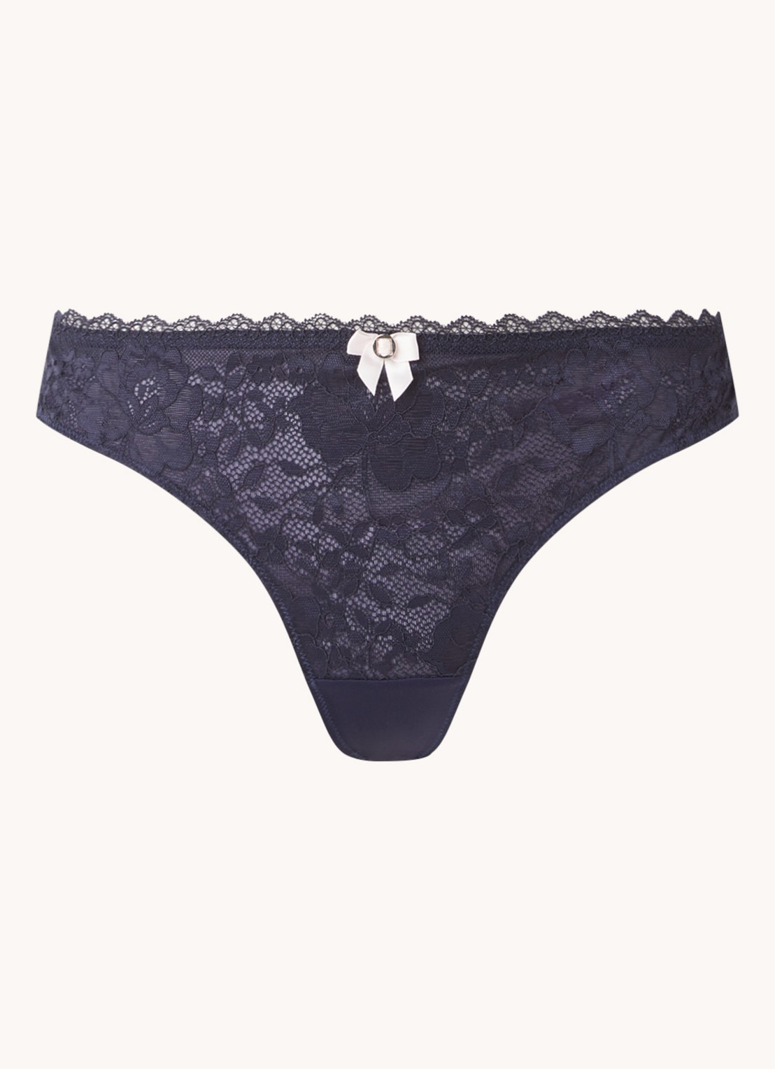 Hunkemöller Maya string met kant - voorkant 2 blauw