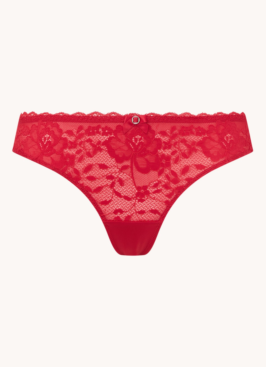 Hunkemöller Maya string met kant - voorkant steenrood