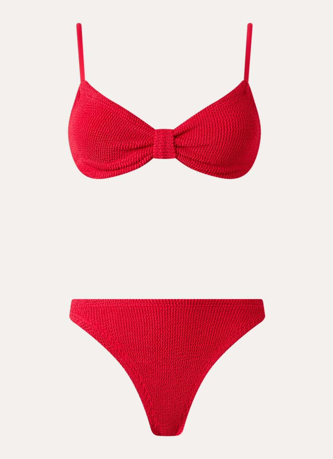 Hunza G Alicia bikiniset met structuur  - voorkant 2 rood