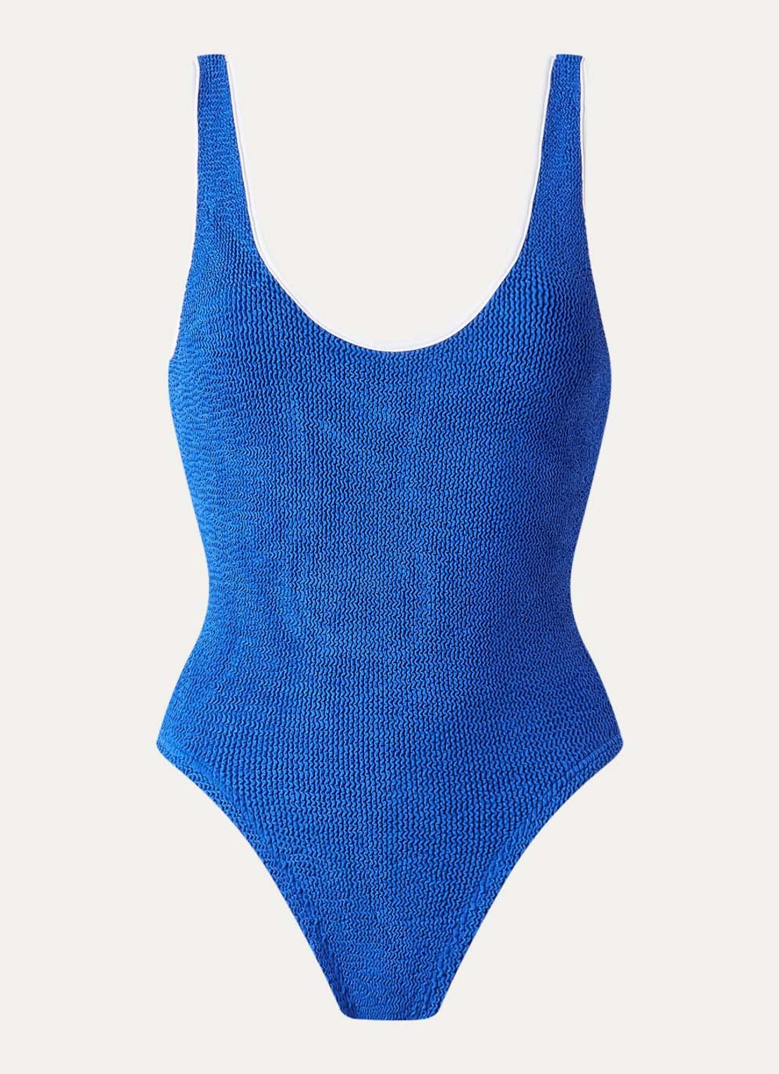 Hunza G Faye badpak zonder beugel met structuur - voorkant 4 royalblauw