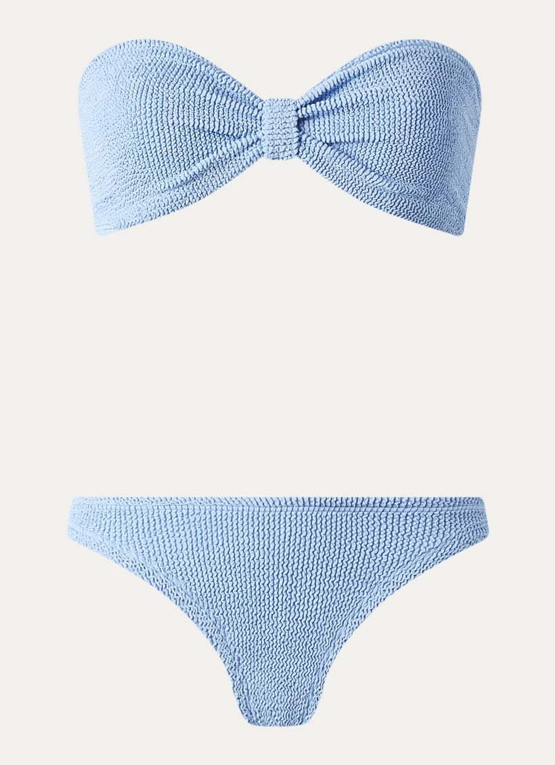 Hunza G Jean bikiniset met structuur - voorkant blauwgrijs