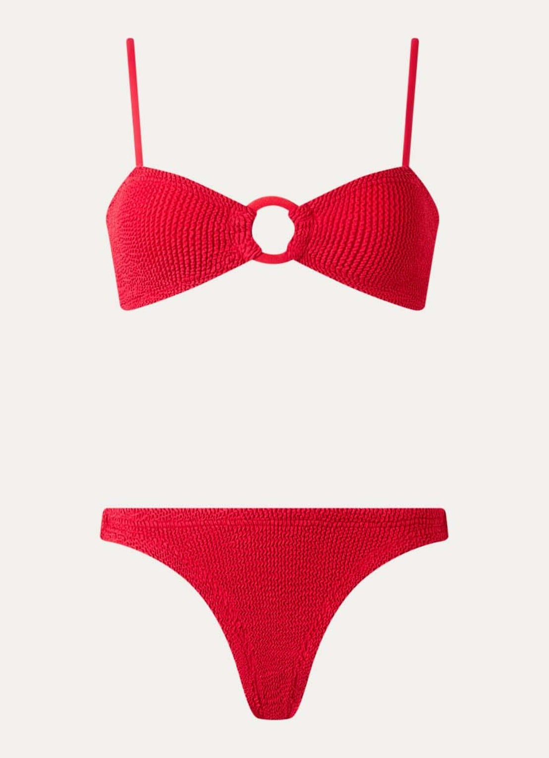 Hunza G Misty bikiniset met structuur  - voorkant rood