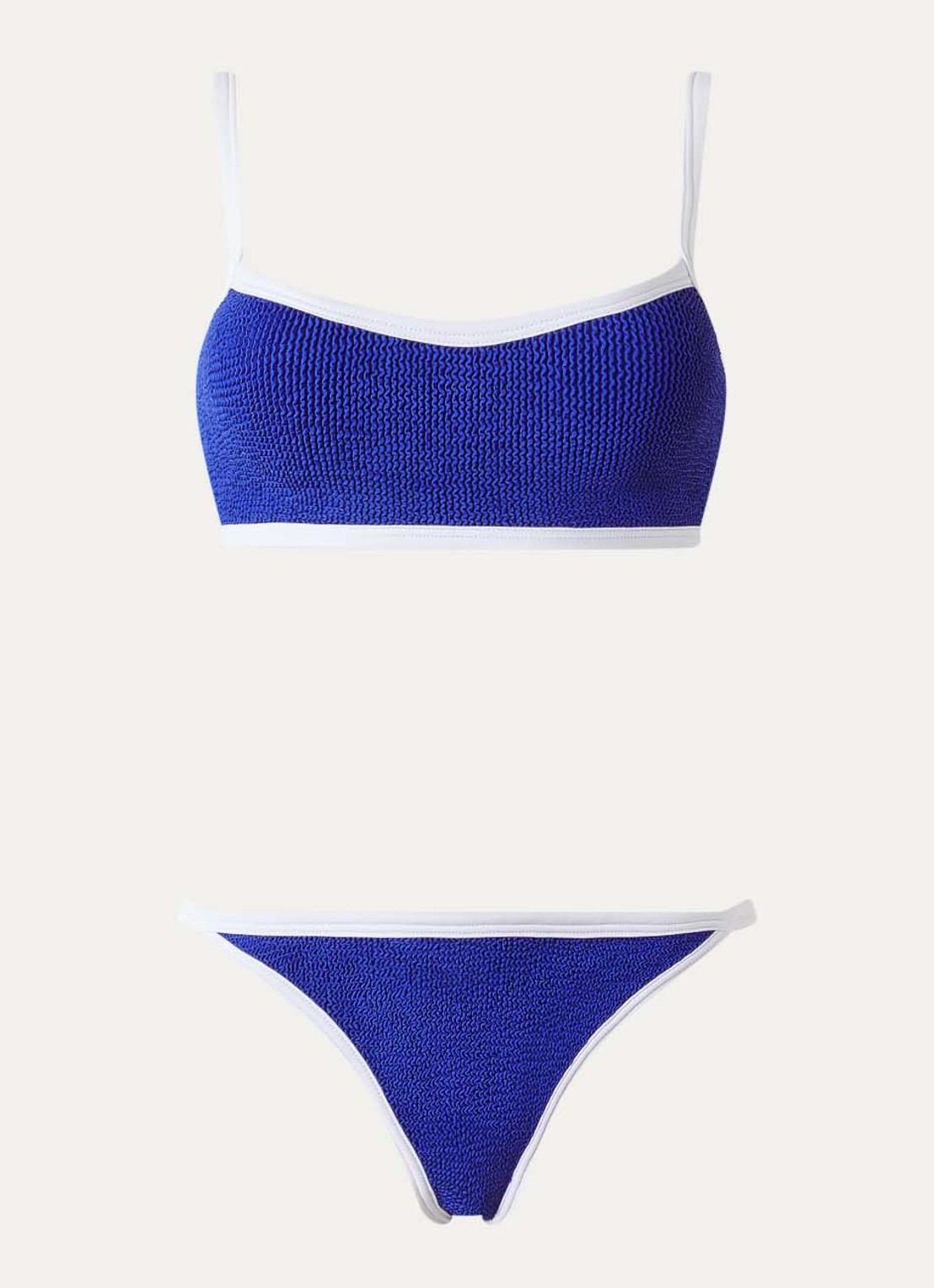 Hunza G Tyler bikiniset met structuur - voorkant 2 kobaltblauw