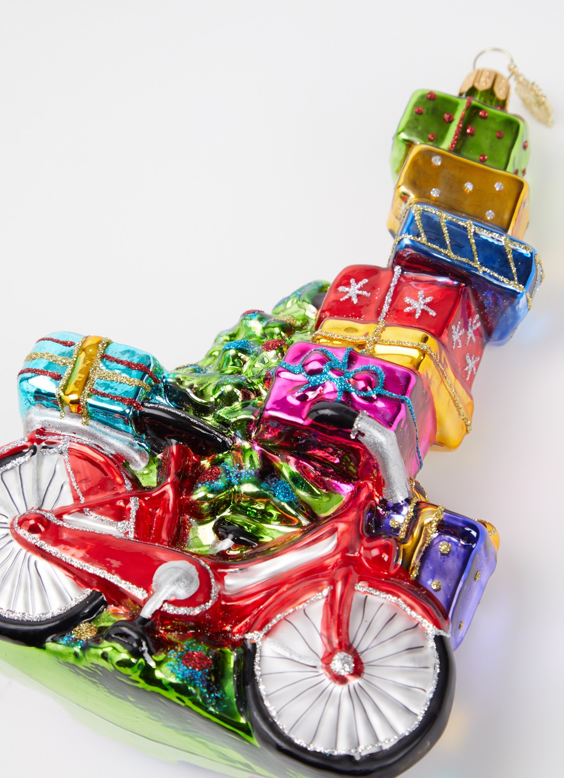 Huras Family Bike with christmas tree kersthanger 18,5 cm - detail 3 multicolor