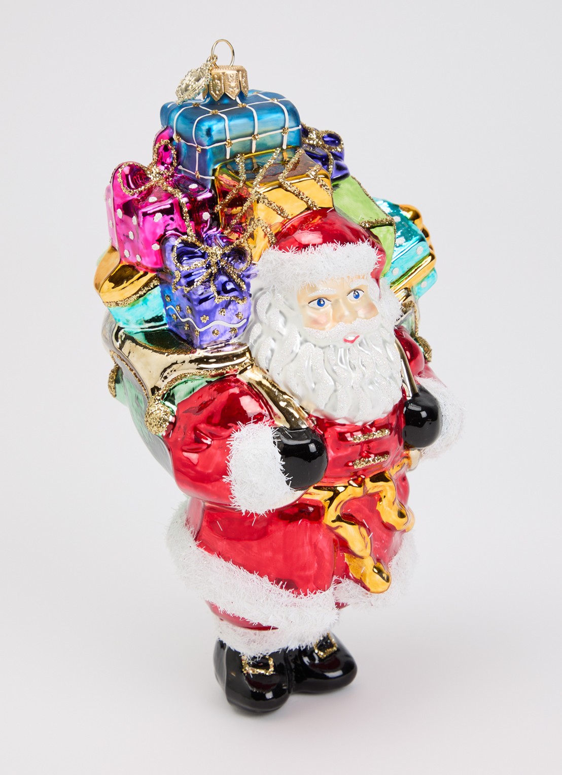 Huras Family Kerstman met cadeautjes kersthanger 19 cm - detail 3 multicolor