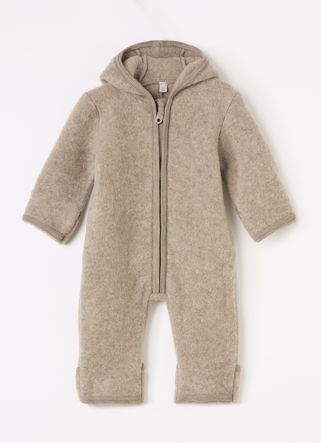 Huttelihut Babypak van wol met capuchon - voorkant blauw