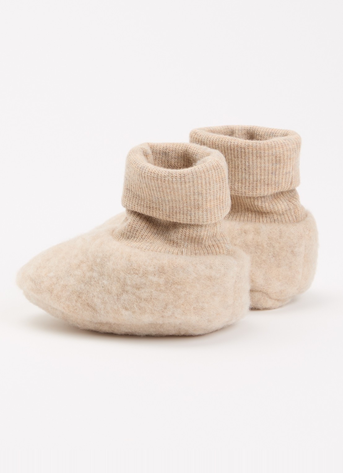 Huttelihut Babyslofje van merino wol - achterkant 4 beige