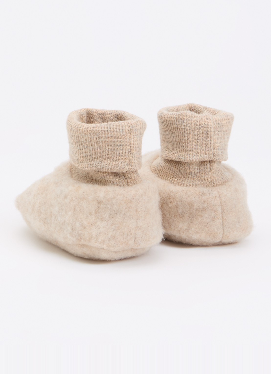 Huttelihut Babyslofje van merino wol - achterkant 6 beige