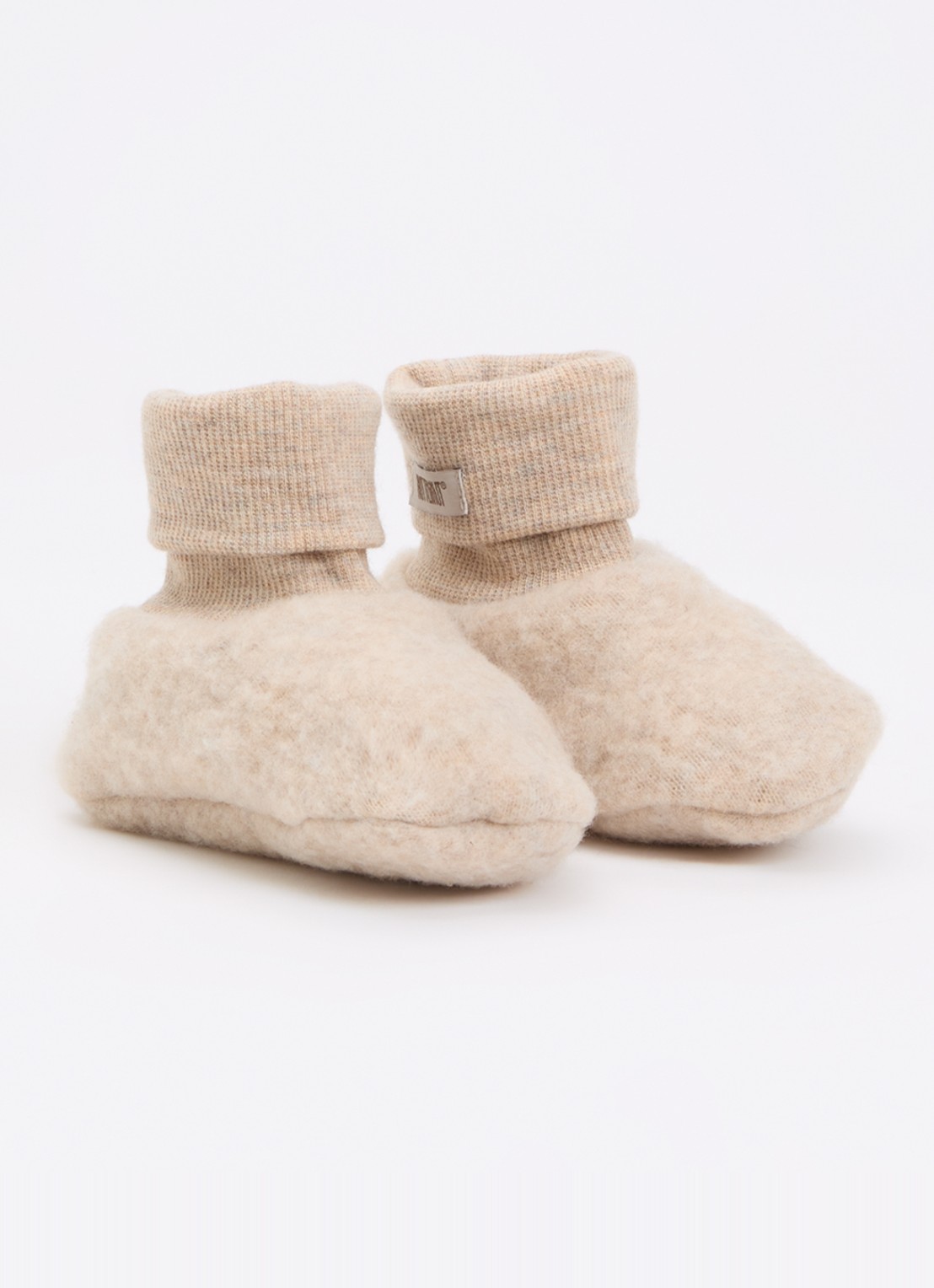 Huttelihut Babyslofje van merino wol - voorkant 3 beige