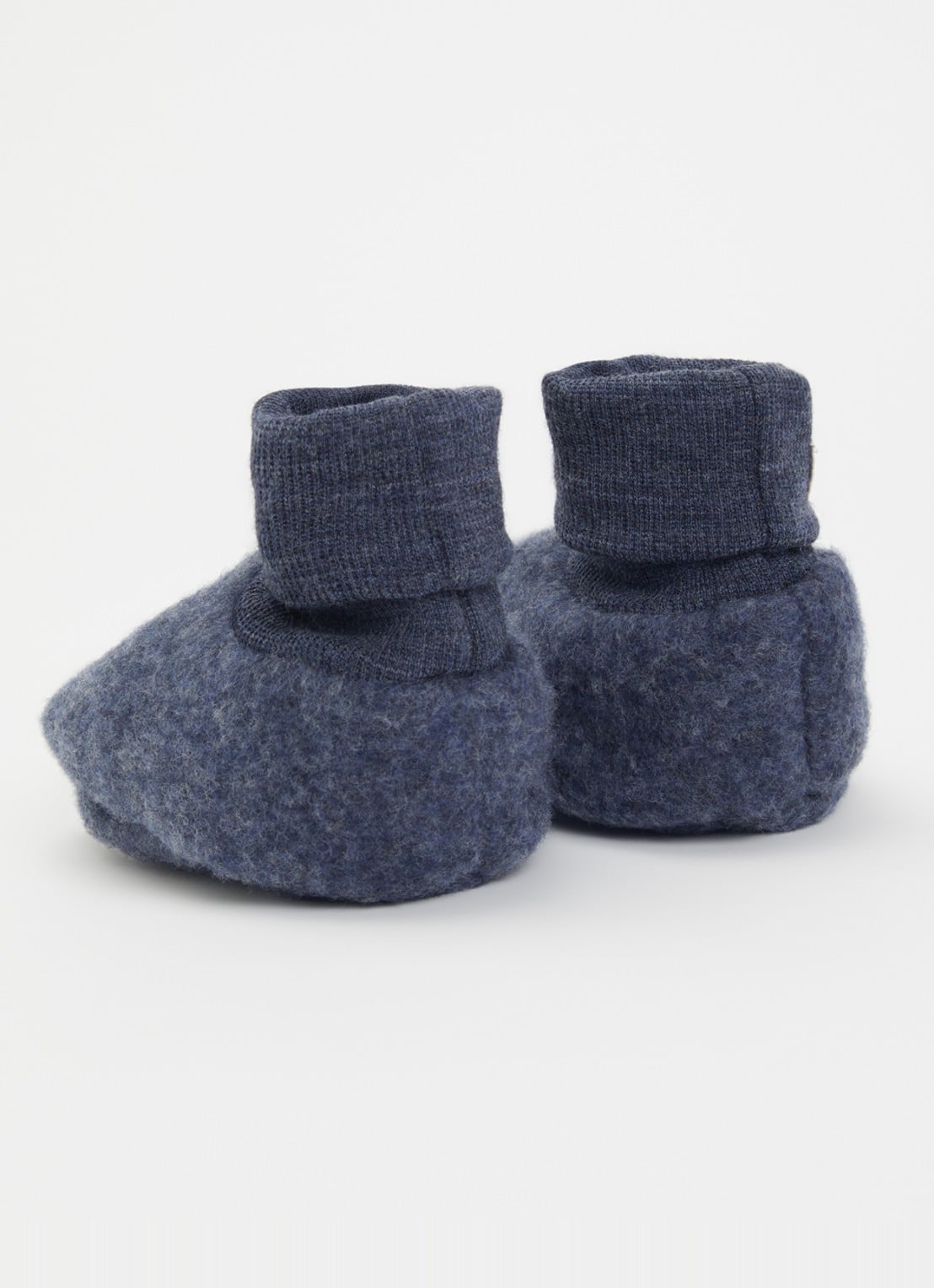 Huttelihut Babyslofje van merino wol - achterkant 2 donkerblauw