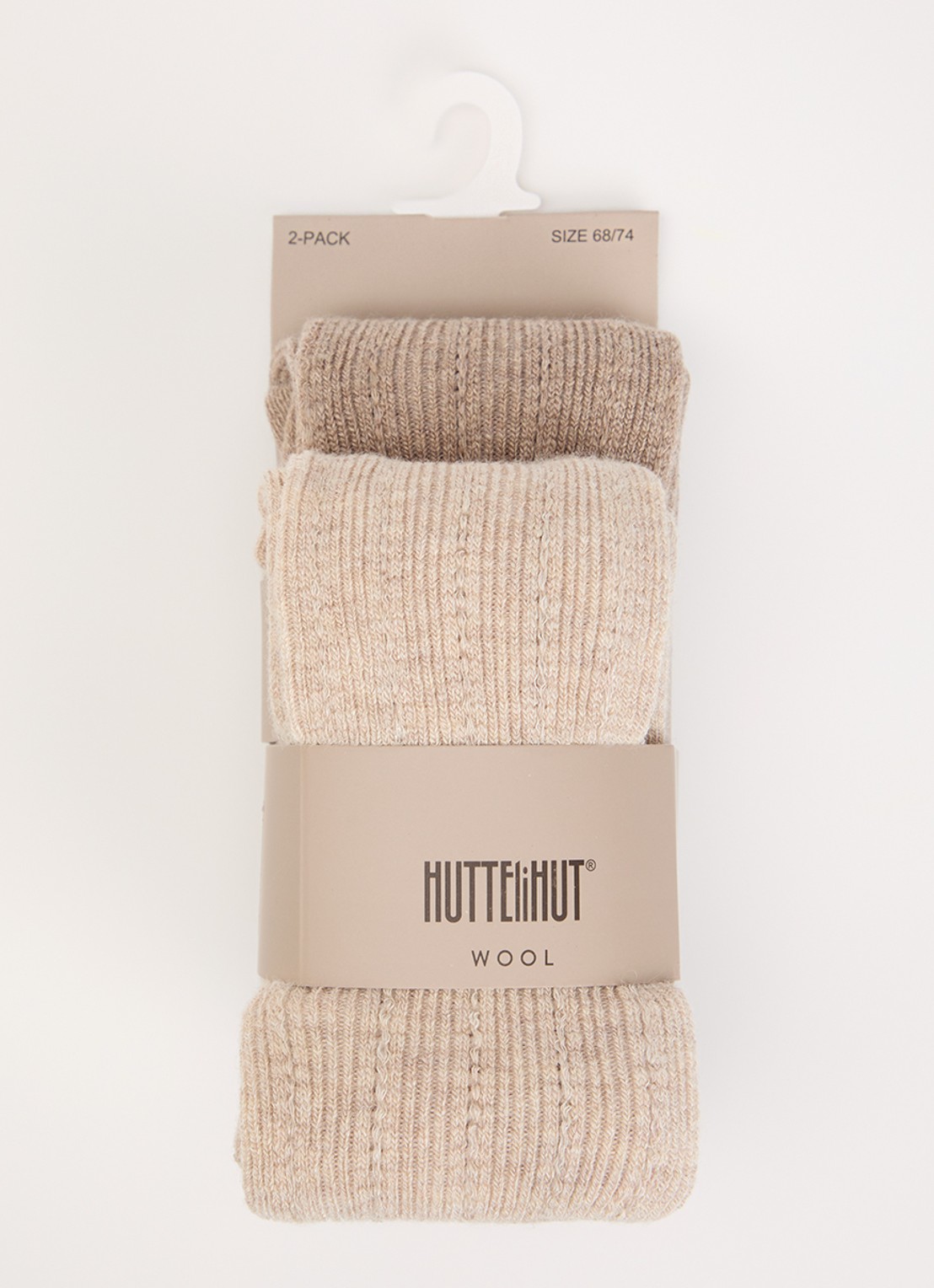Huttelihut Gebreide maillot in wolblend - voorkant beige