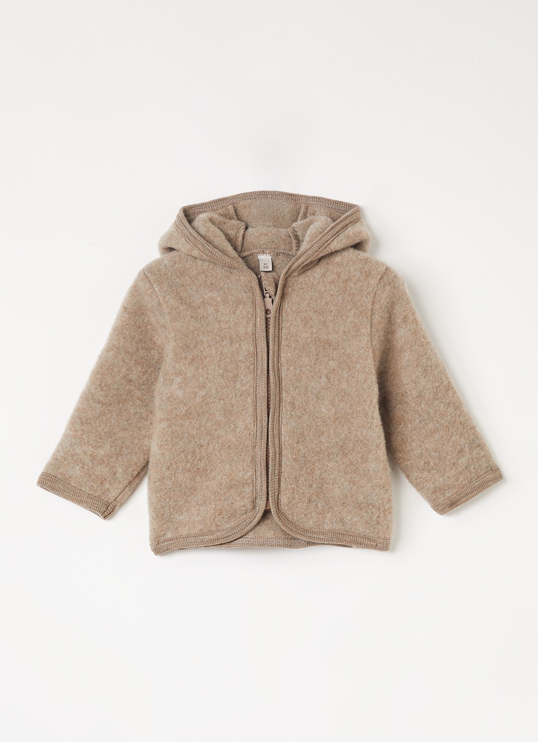 Huttelihut Grofgebreid vest van merinowol - voorkant 2 beige