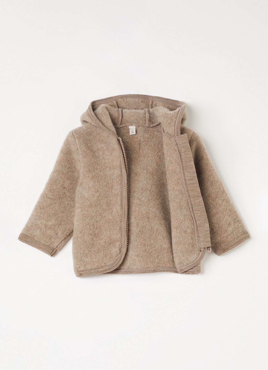 Huttelihut Grofgebreid vest van merinowol - voorkant 3 beige