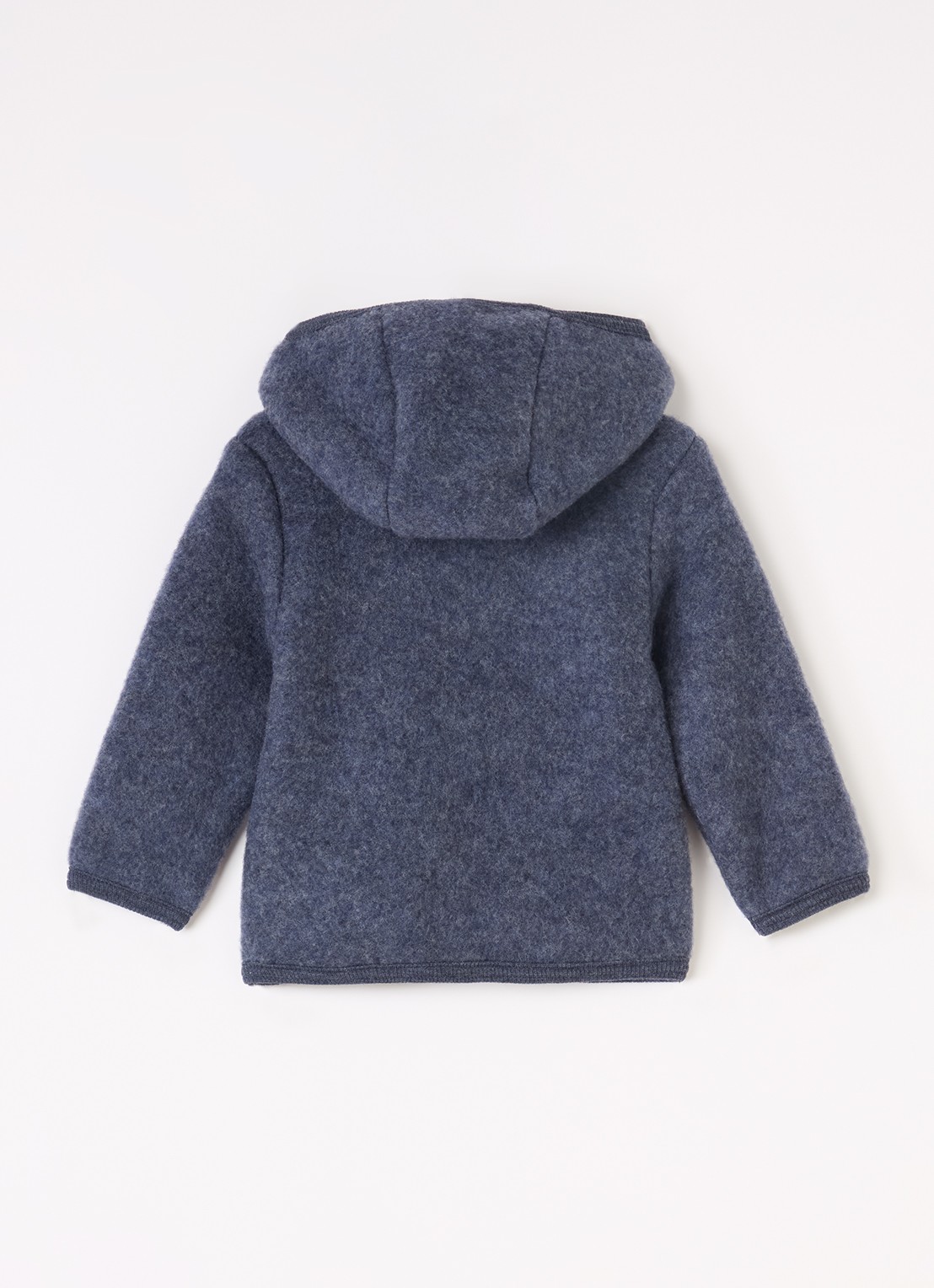 Huttelihut Grofgebreid vest van merinowol - achterkant blauw