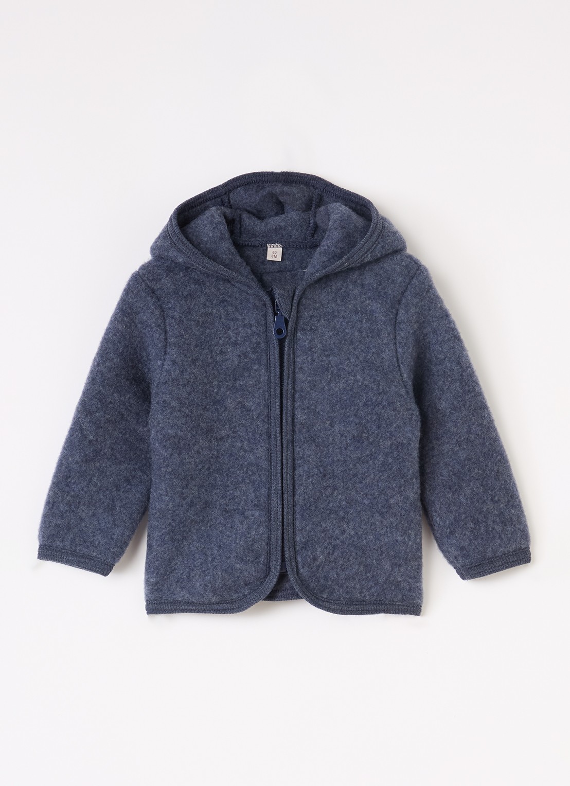 Huttelihut Grofgebreid vest van merinowol - voorkant 2 blauw