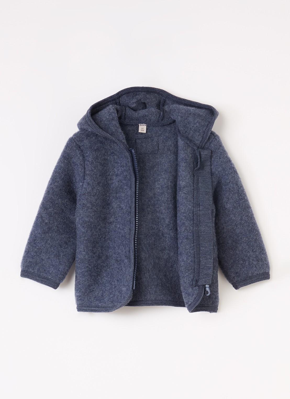 Huttelihut Grofgebreid vest van merinowol - voorkant 3 blauw