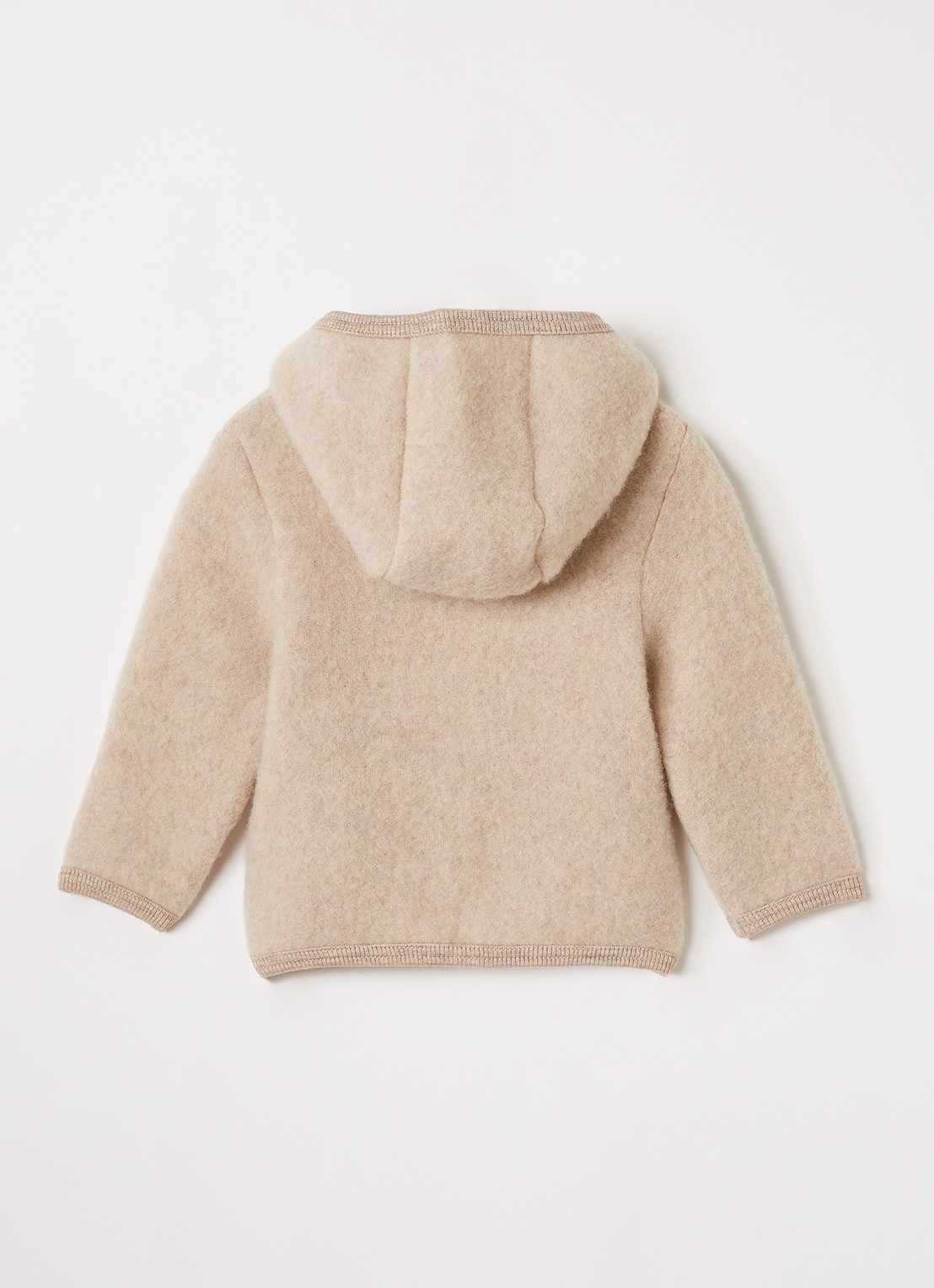 Huttelihut Jack van merino wol met capuchon - achterkant 3 beige