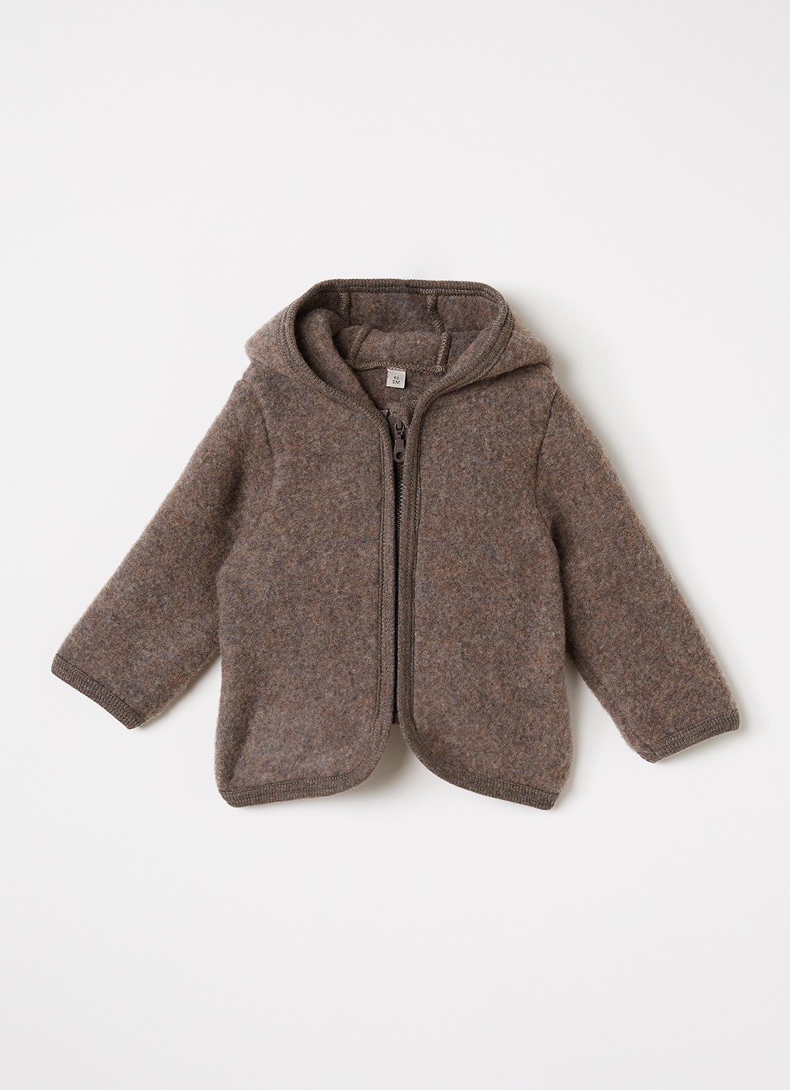 Huttelihut Jack van merino wol met capuchon - voorkant bruin