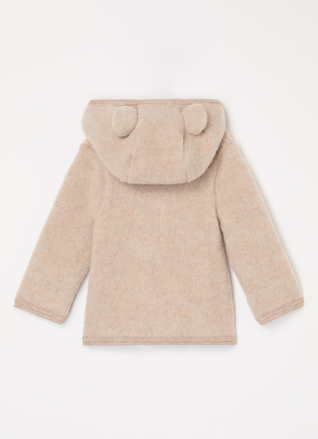 Huttelihut Jack van wol met capuchon - achterkant 3 beige