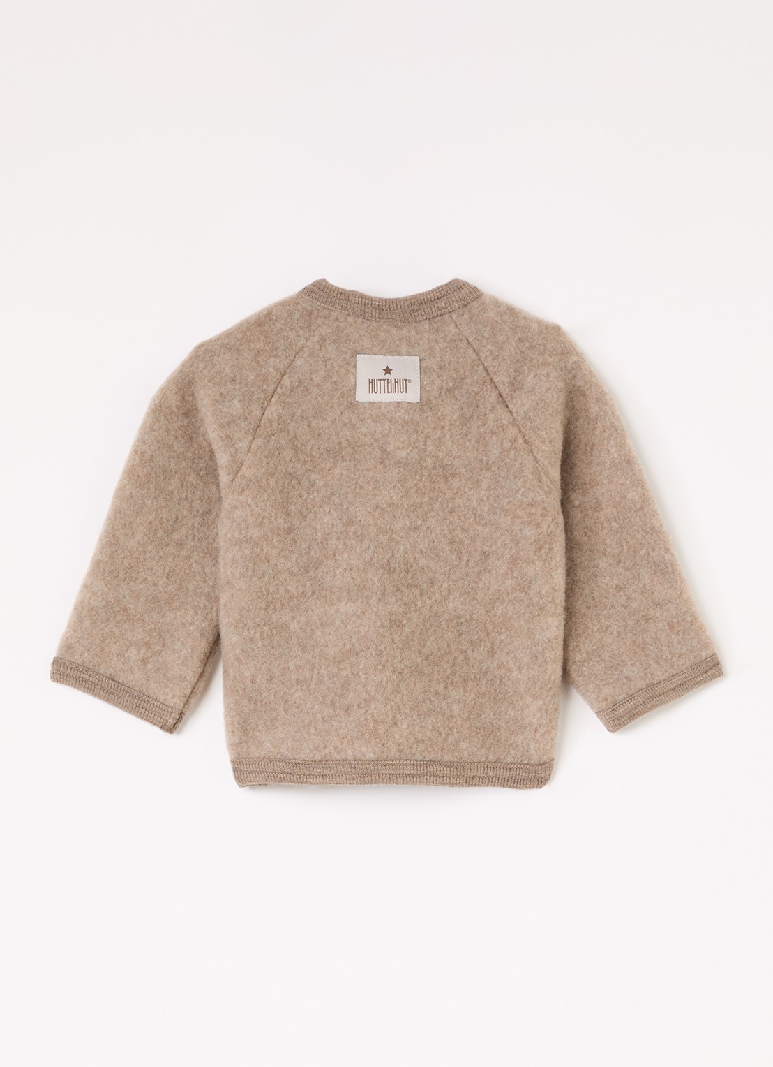 Huttelihut Jas van wol   - achterkant 3 taupe