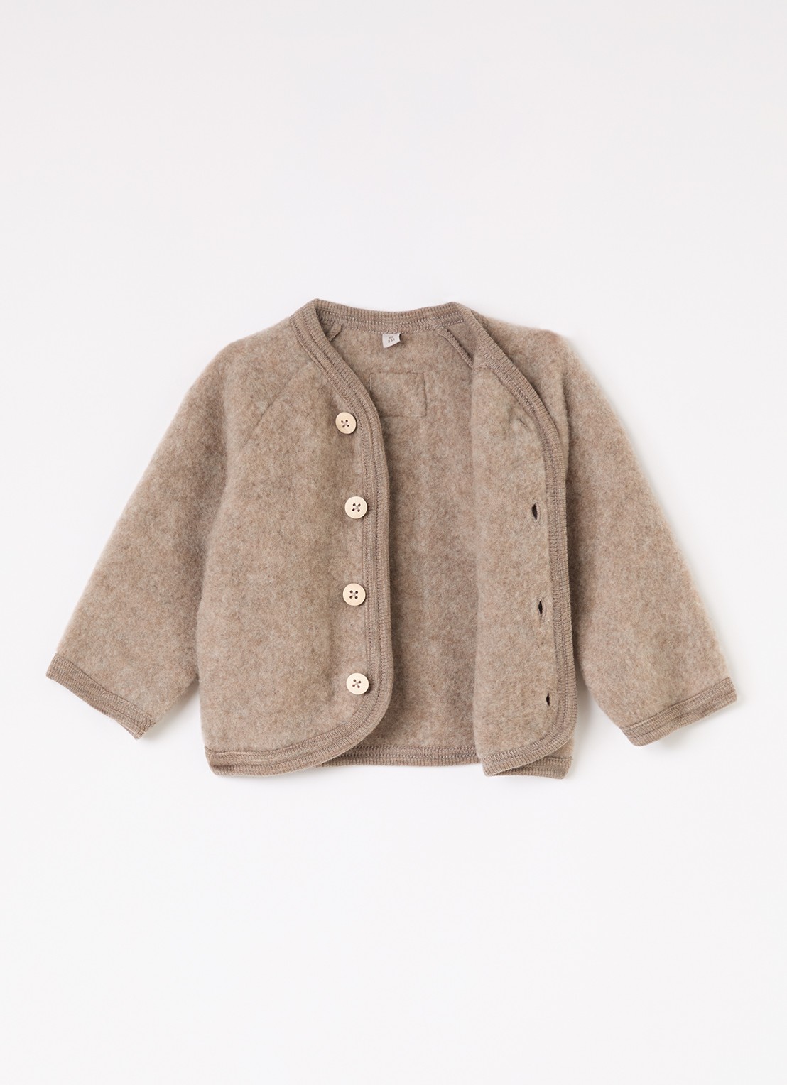 Huttelihut Jas van wol   - voorkant 2 taupe