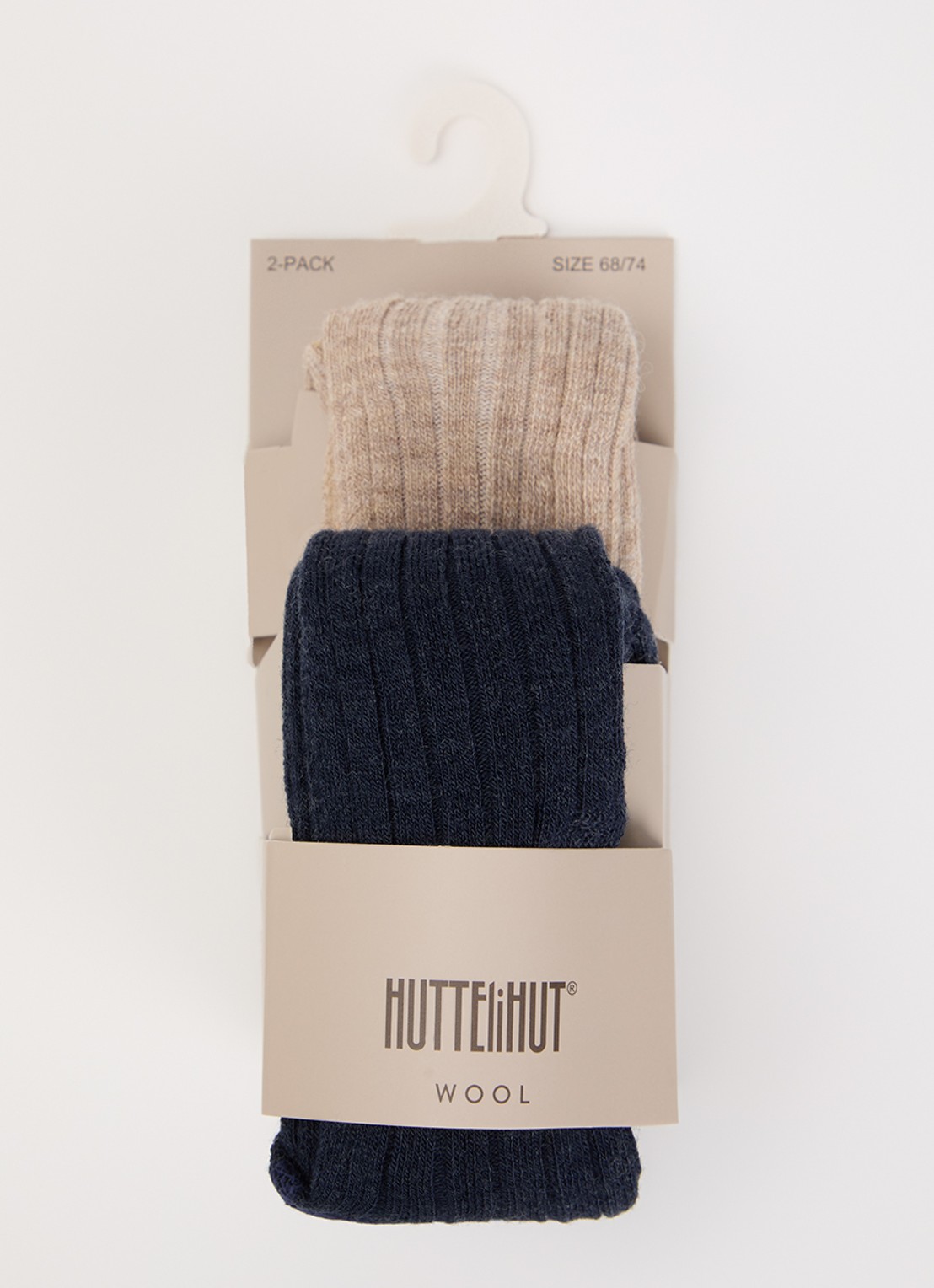 Huttelihut Ribgebreide maillot in wolblend in 2-pack - voorkant 2 donkerblauw