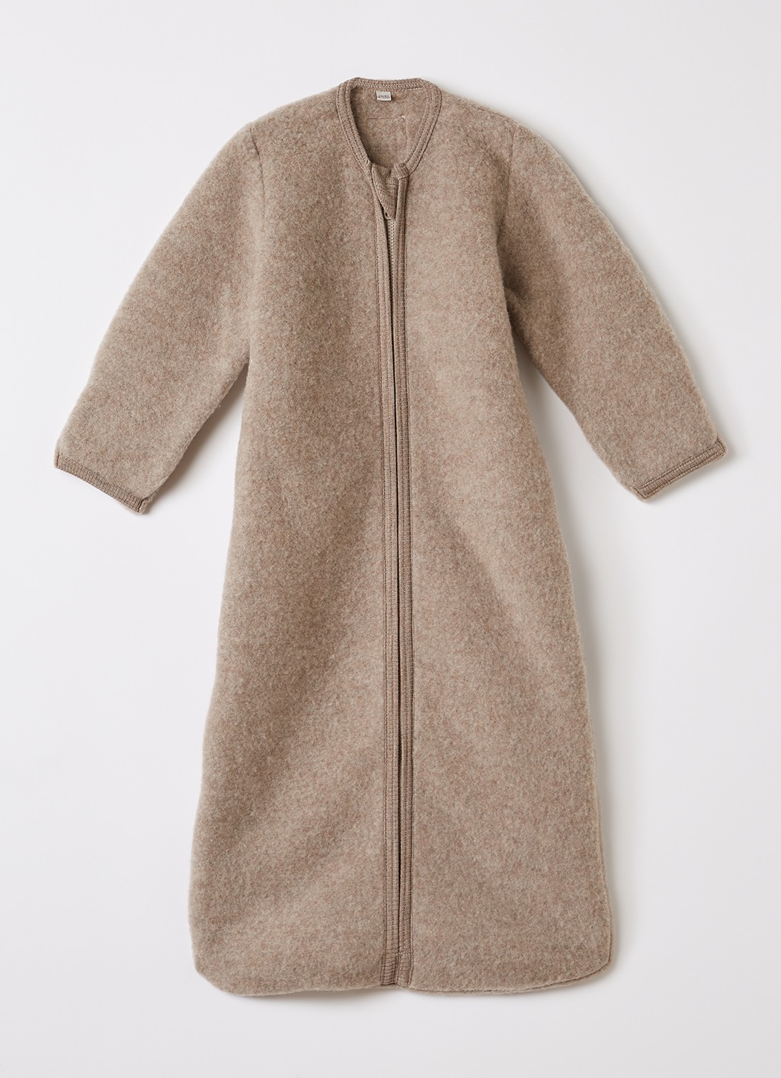 Huttelihut Slaapzak van merino wol - voorkant 5 donkerbeige