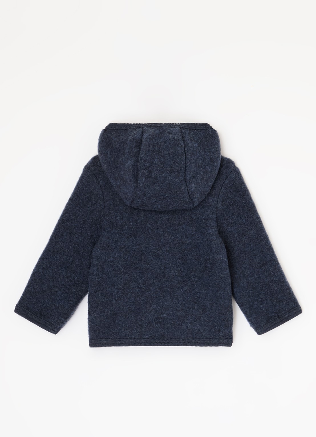 Huttelihut Vest van wol met capuchon - achterkant royalblauw