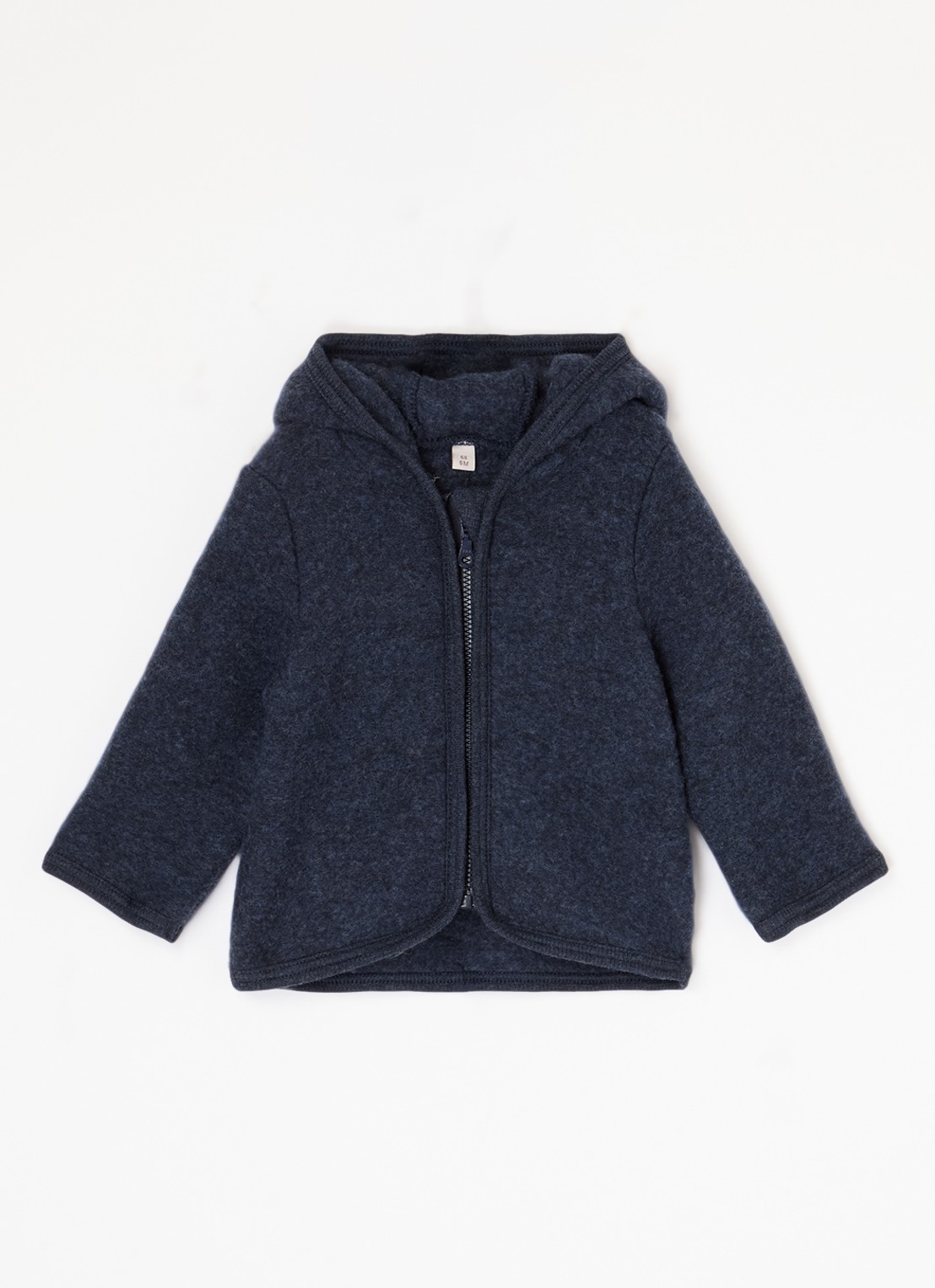 Huttelihut Vest van wol met capuchon - voorkant 2 royalblauw