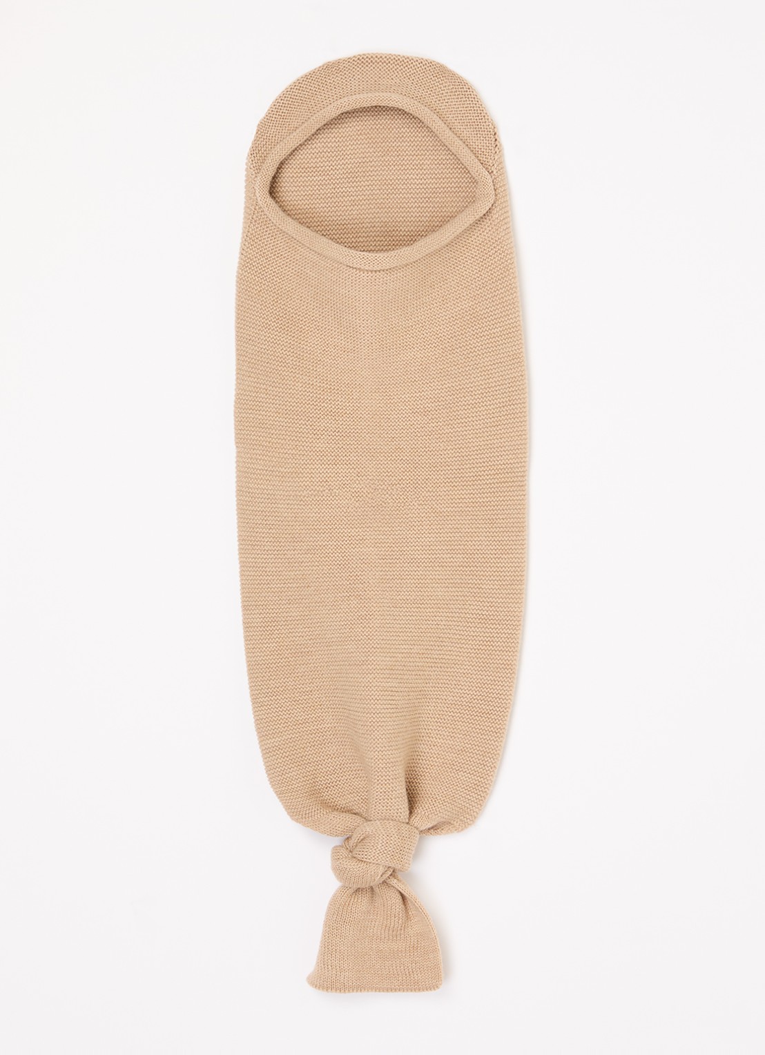Hvid Cocoon van merino wol - voorkant 6 zand