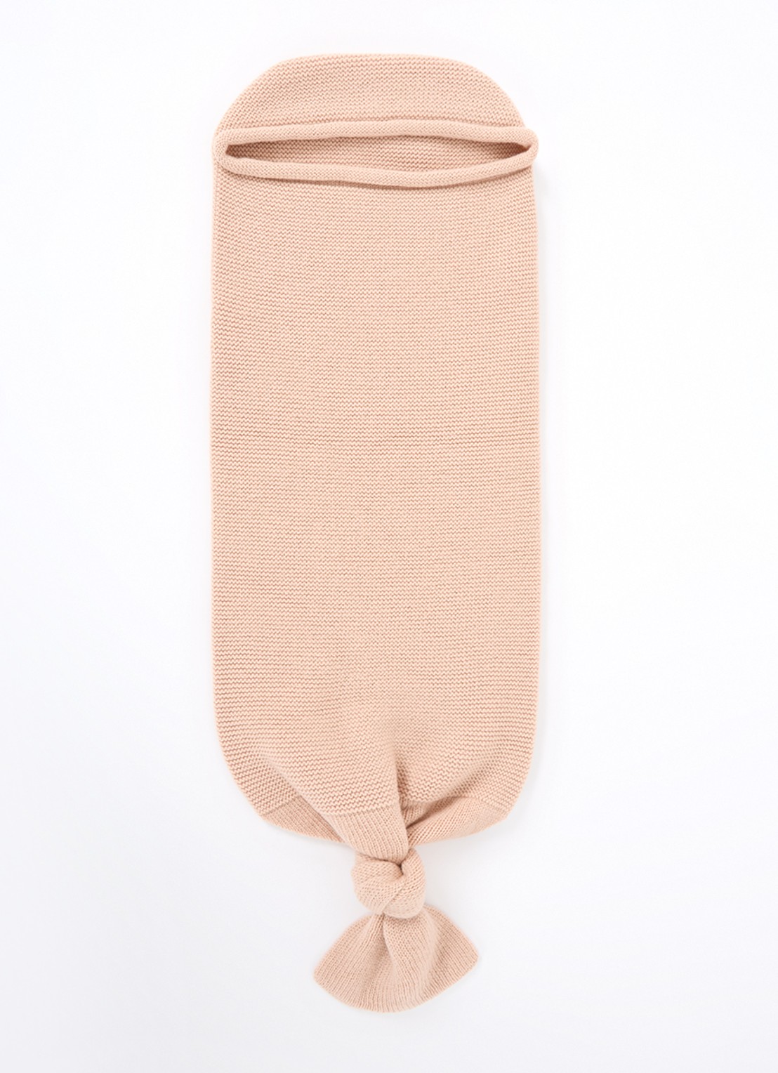 Hvid Cocoon van merino wol - voorkant abrikoos
