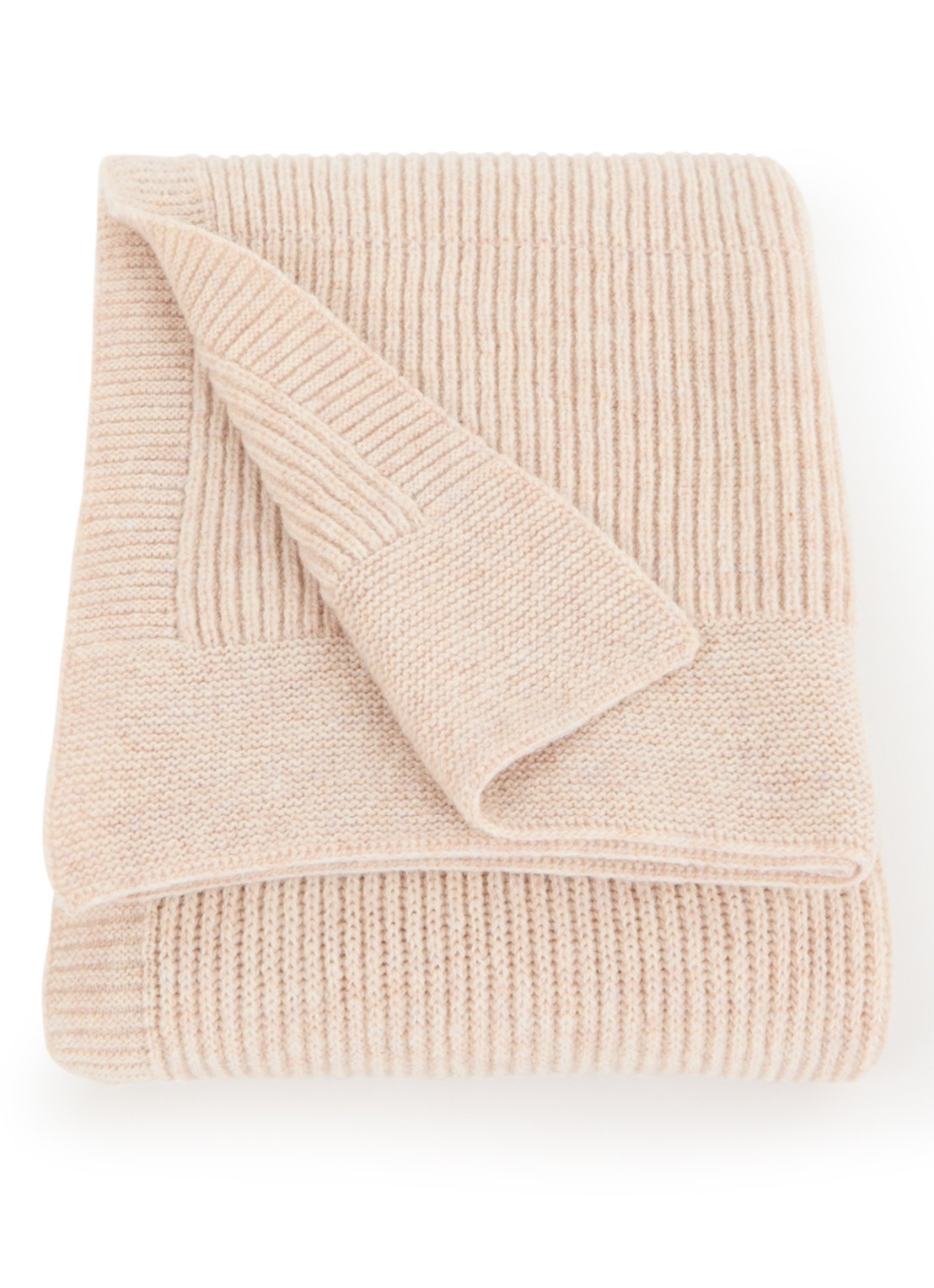 Hvid Gaston plaid van merino wol 140 x 100 cm - voorkant beige