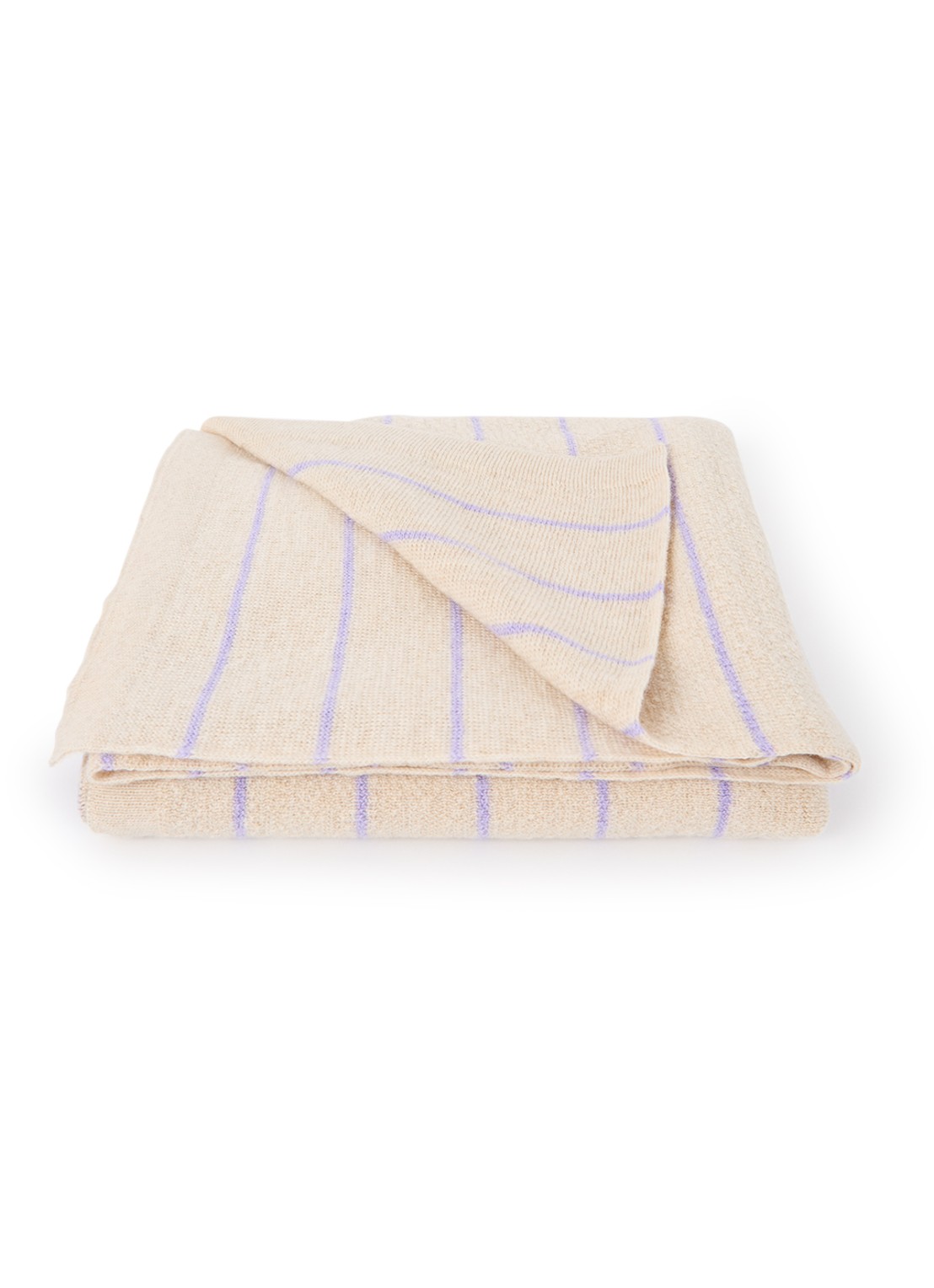 Hvid Harry wiegdeken van merino wol 70 x 100 cm - voorkant lavendel