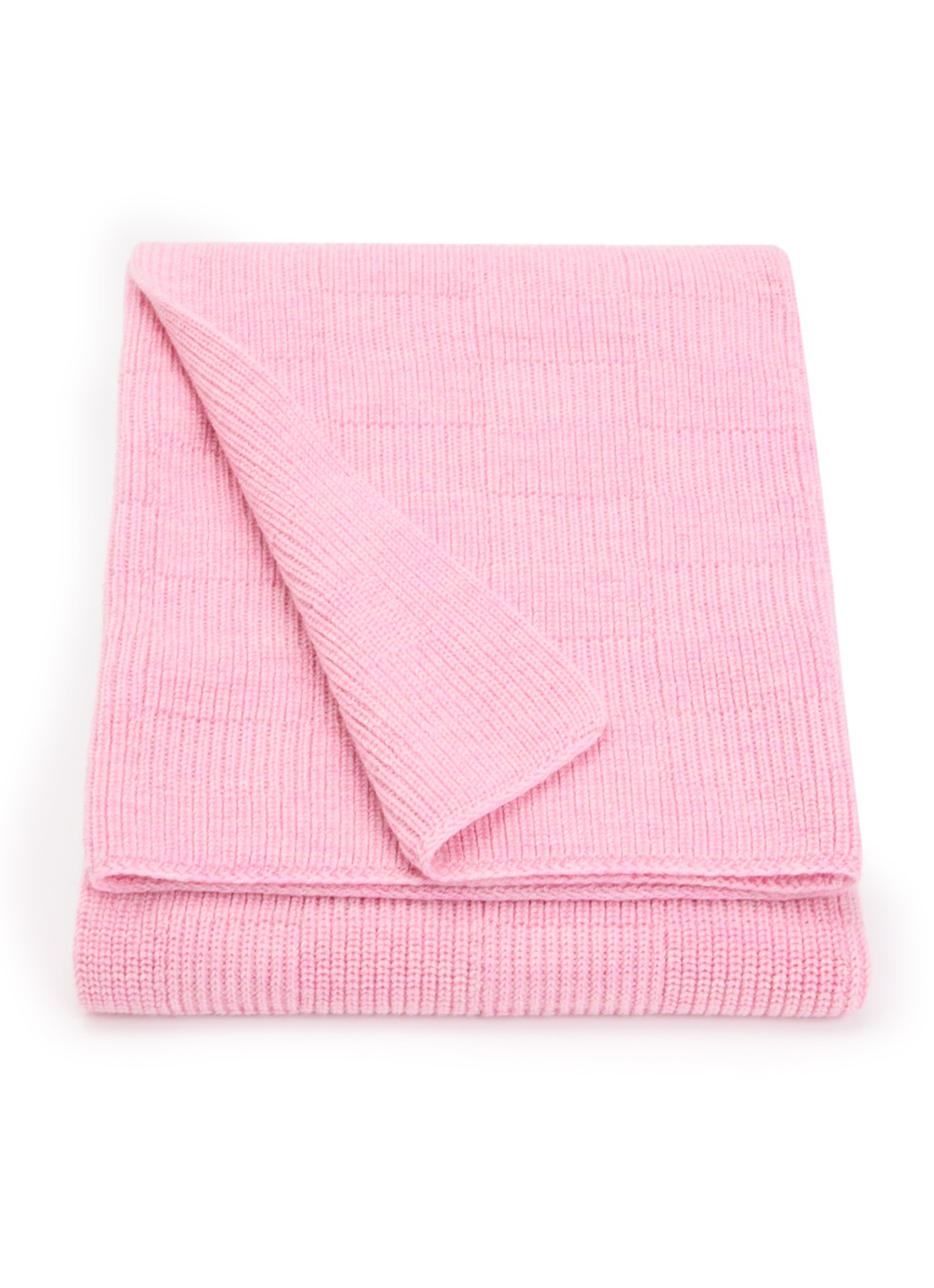 Hvid Ivy wiegdeken van merino wol 80 x 100 cm - voorkant 2 roze