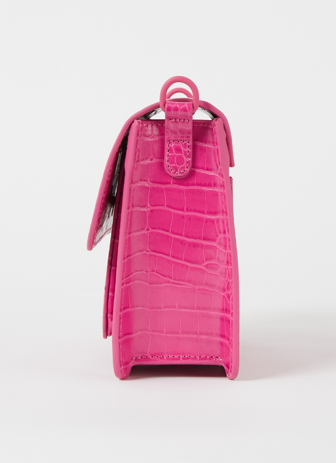 HVISK Cayman crossbodytas met crocostructuur - detail 3 roze