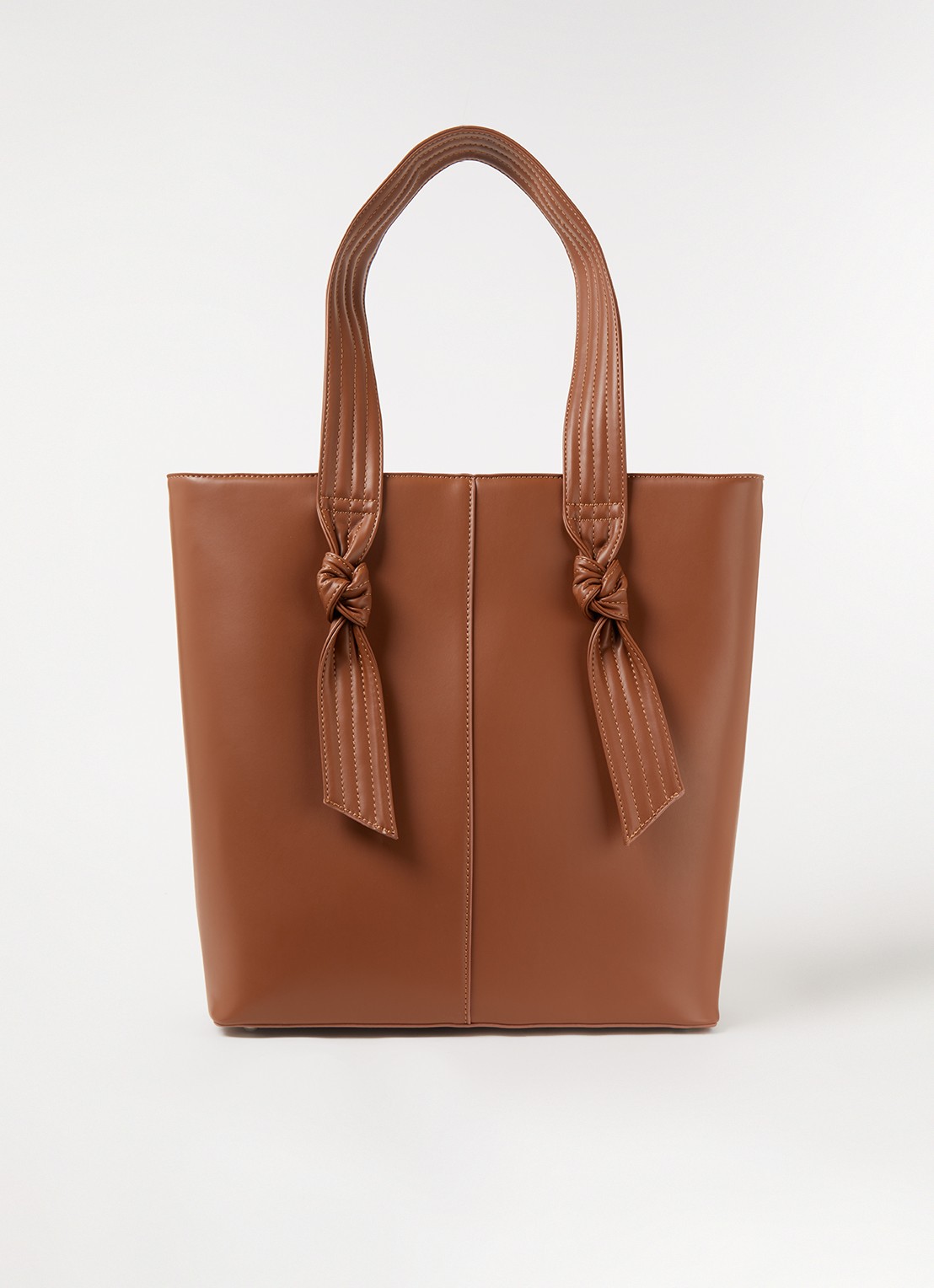 HVISK Dalca shopper met strik detail - voorkant roestbruin