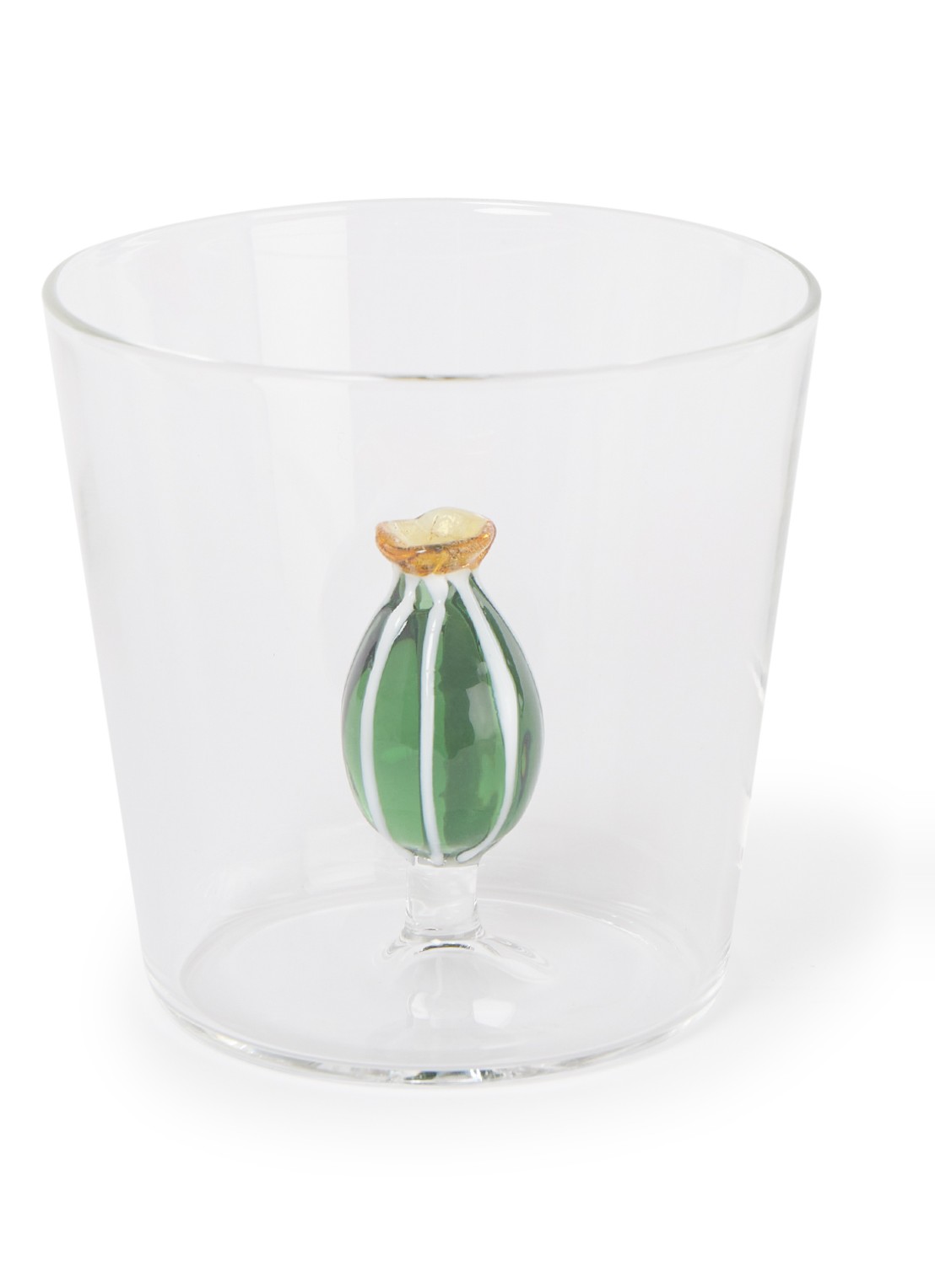 Ichendorf Milano Cactus Amber Flower waterglas 35 cl - voorkant transparant