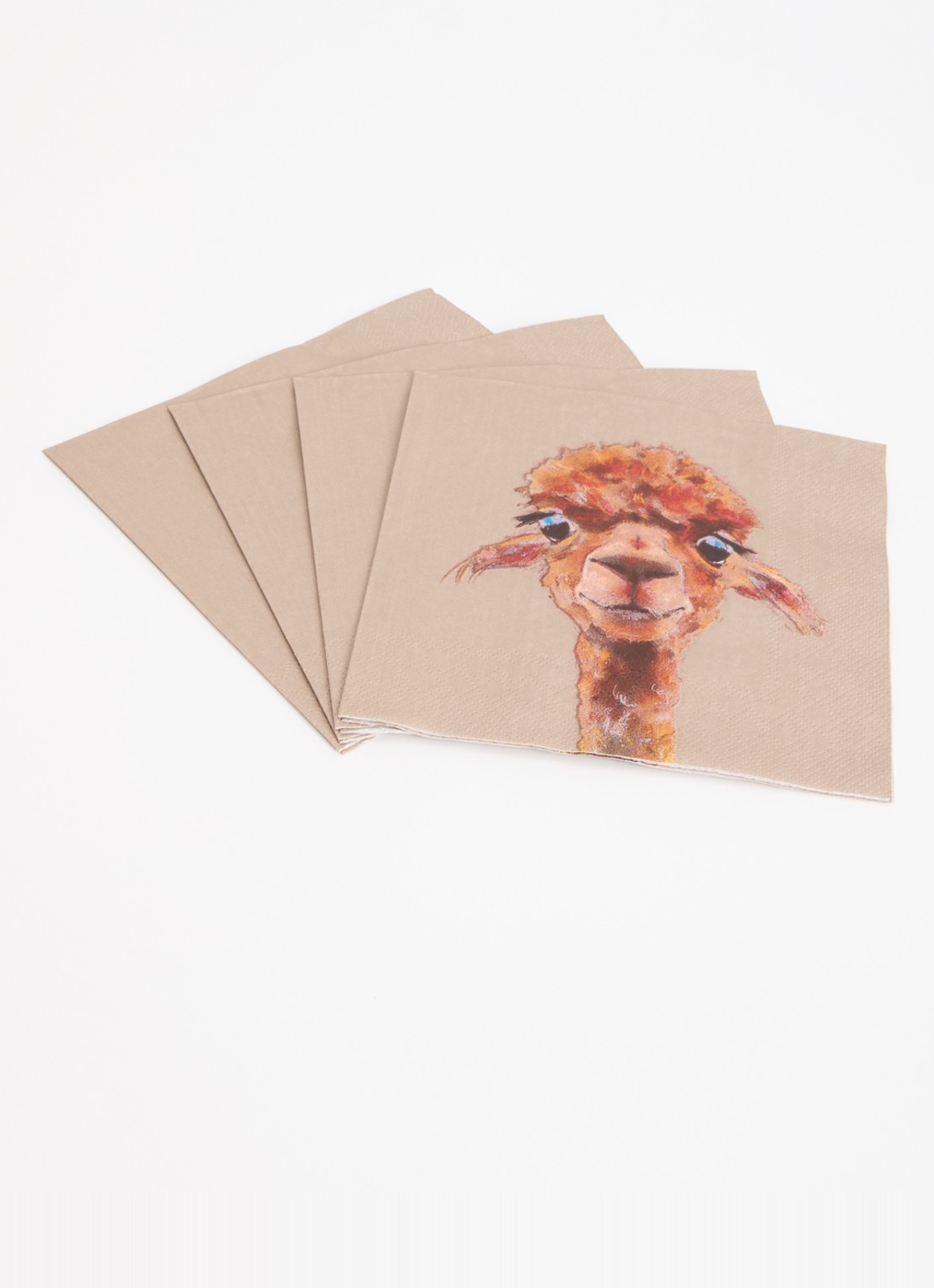 Ihr Ideal Home Alpaca Fernando servetten 33 x 33 cm - voorkant 2 lichtbruin
