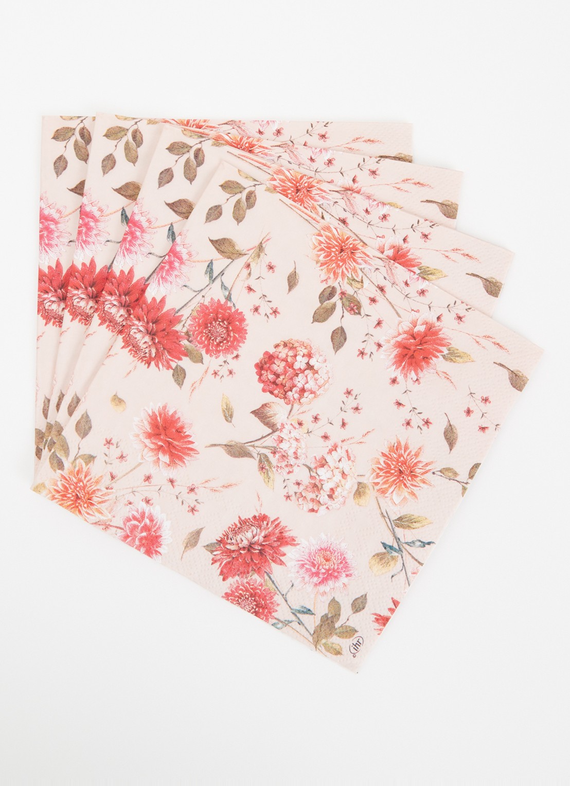 Ihr Ideal Home Autumn Bouquet servet 33 x 33 cm set van 20 - voorkant 2 beige